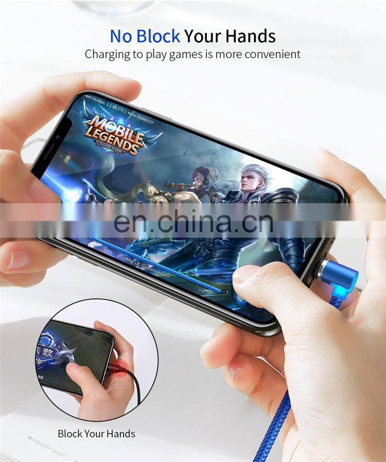 2020 New product Hot wholesale Flowing Light Magnetic Charging Cable Cellphone Fast Micro USB Cable Charger Data Cable Line