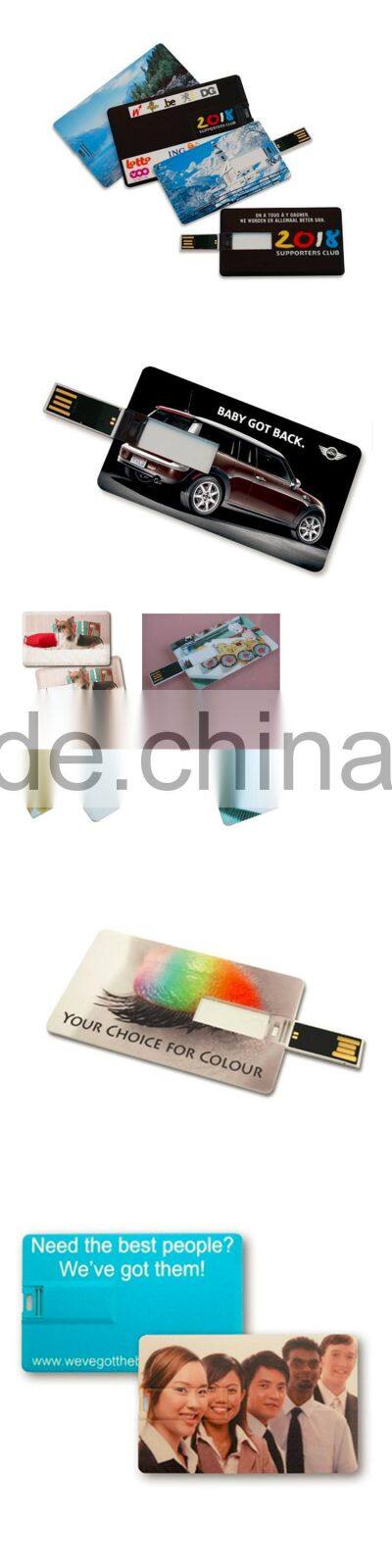 Cheap whole sale usb flash drive of credit card shape one / 2 sides full-color imprinting free