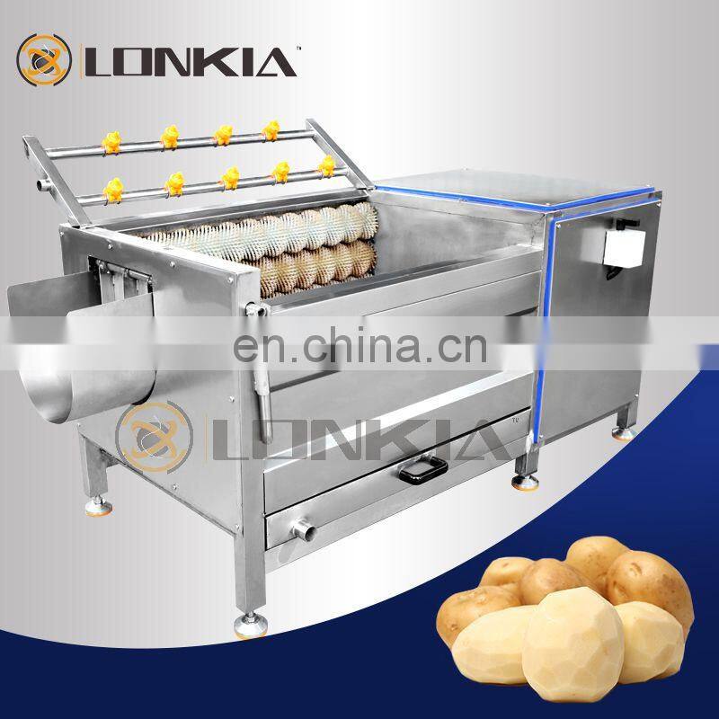 Automatic Potato Yam Washing Peeler Machine / Ginger Peeling Cleaning Machine