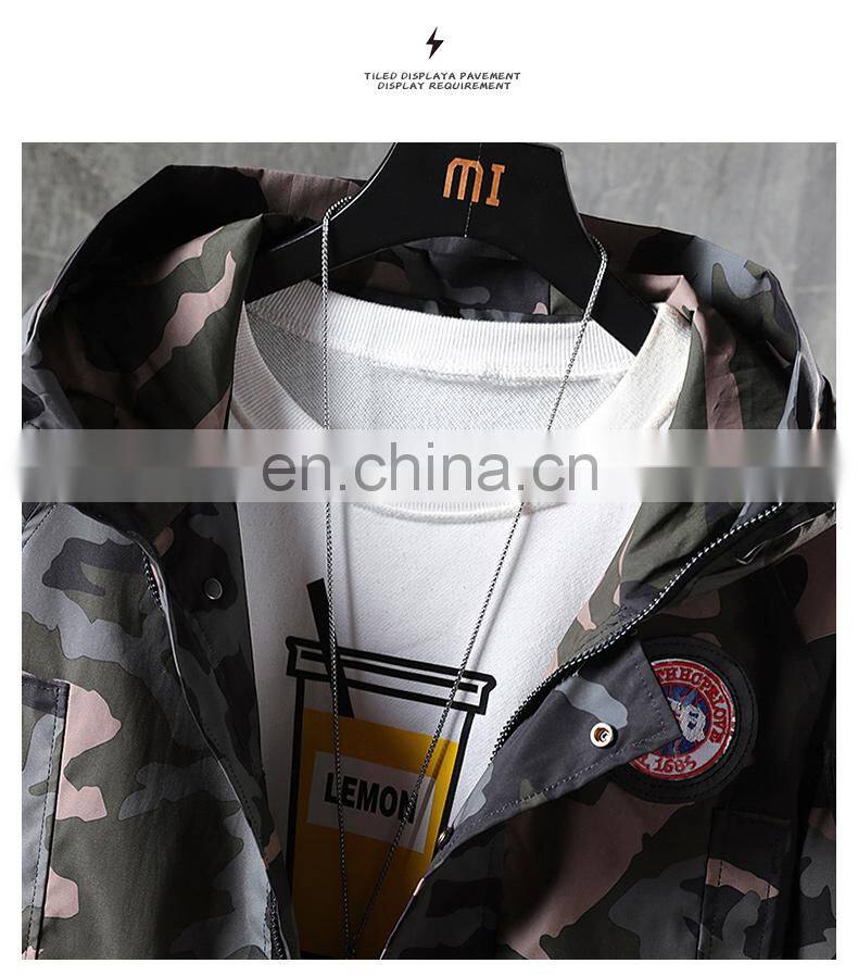 Wholesale custom men's autumn and winter jacket long-sleeved casual sports outdoor hooded jacket aviator to overcome