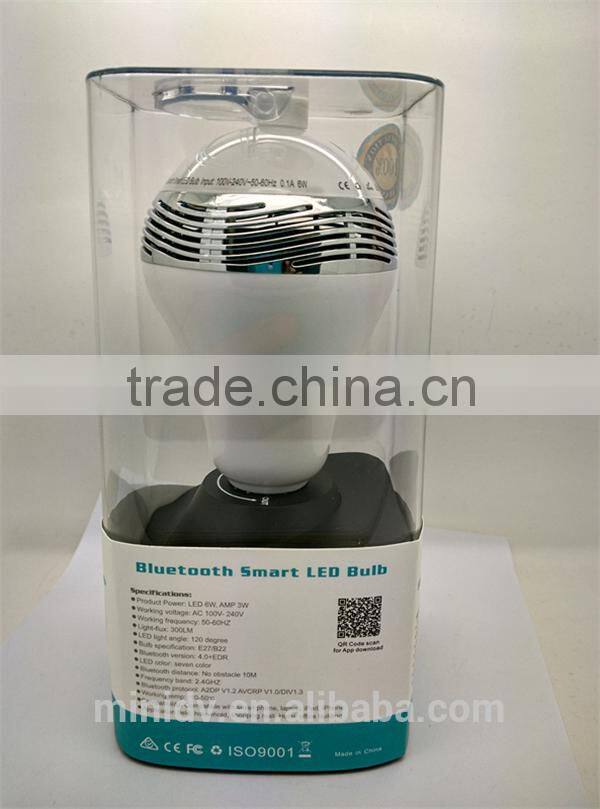 Perfect Combination Bluetooth 4.0+EDR Bluetooth LED Bulb Color-changing Plus Bluetooth Speaker Music-playing Via Smartphone APP
