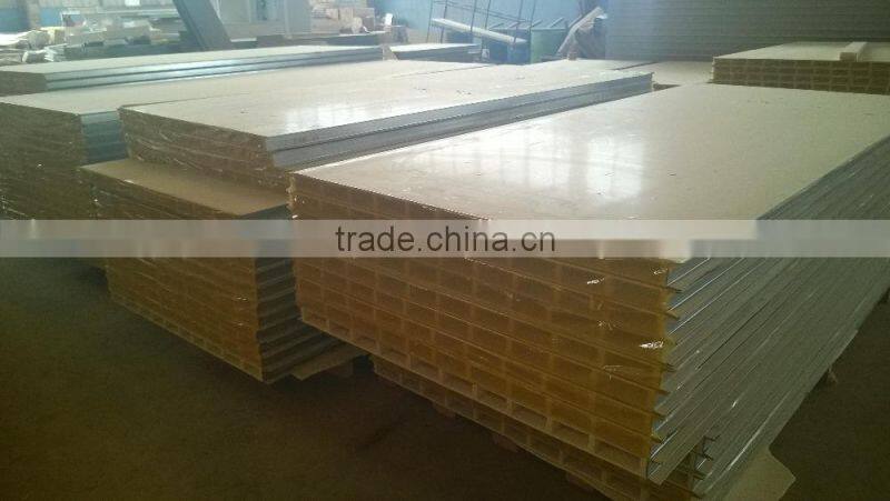 Hollow mgo board sandwich panel 10mm width gap PPGI steel surface
