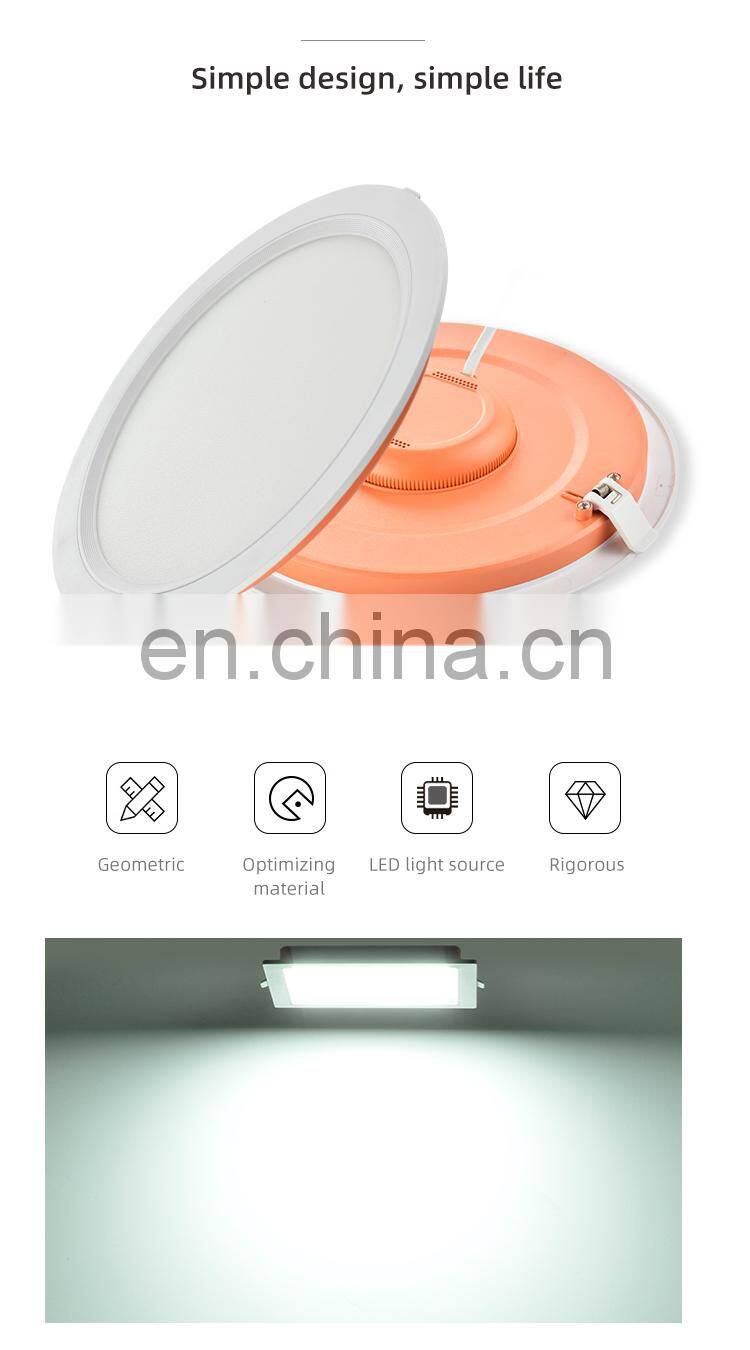 HUAYI High Performance SMD Recessed 3w 6w 10w 15w 18w 20w Square Round Indoor Living Room LED Panel Light