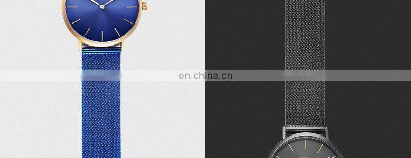 SINOBI Classic Men's Watch Simple Dial Good Quality Stainless Steel Milan Mesh Band Quartz Watches S9780G