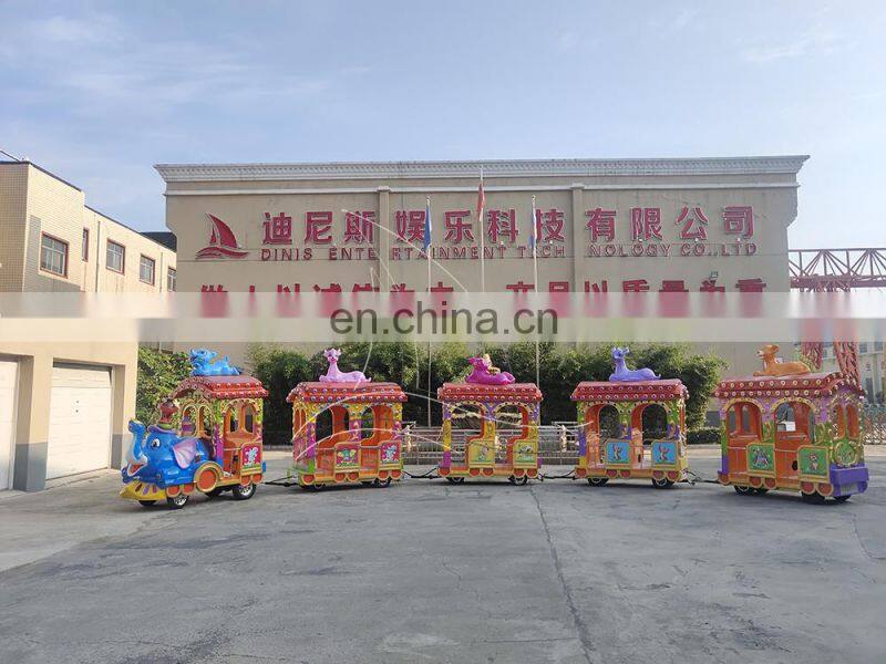 Commercial children amusement park trackless road elephant train on sale
