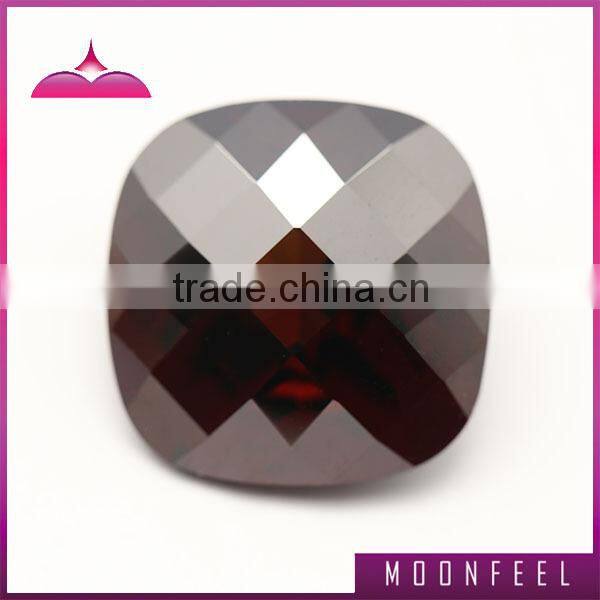 pear checkerboard cut colored cz gemstone