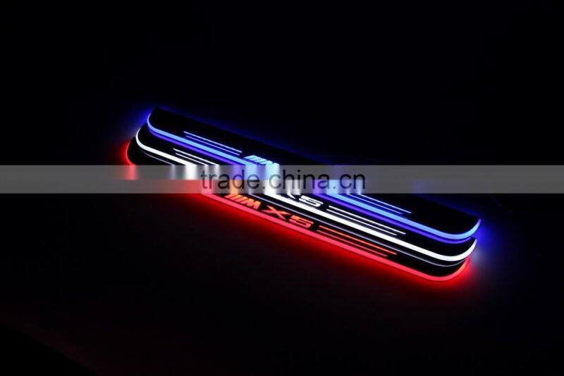 For E70 led moving flash sill scuff sill plate light new car styling door sill plate light auto spare accessory lamp