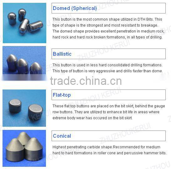 Drill bit wedge carbide buttons mining buttons supplied at very competitive price