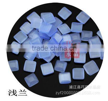 Flatback square shape material Cat's Eye Stone at Best Factory Price #mixed color wholesale 4/6/8mm
