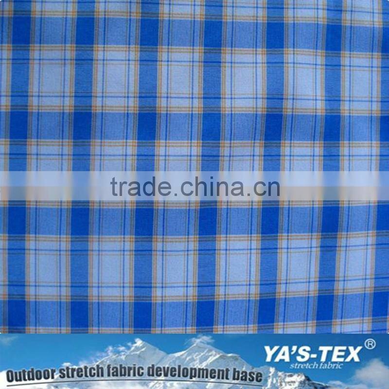 Shaoxing fabric supplier shirt fabric yarn dyed woven polyester spandex shirt fabric