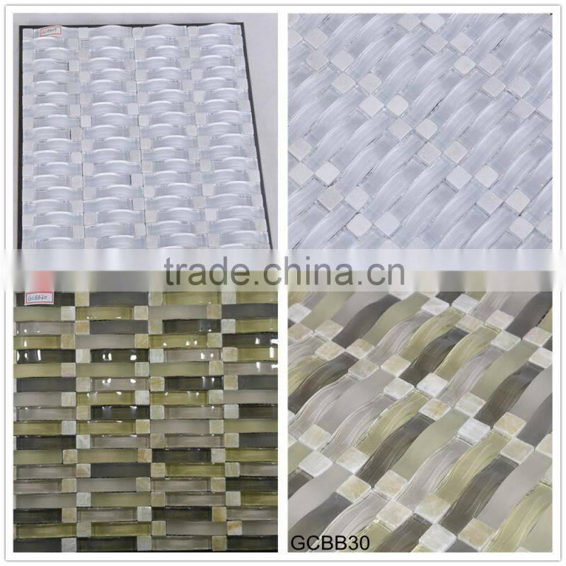 thickness 8mm glass mosaic tile