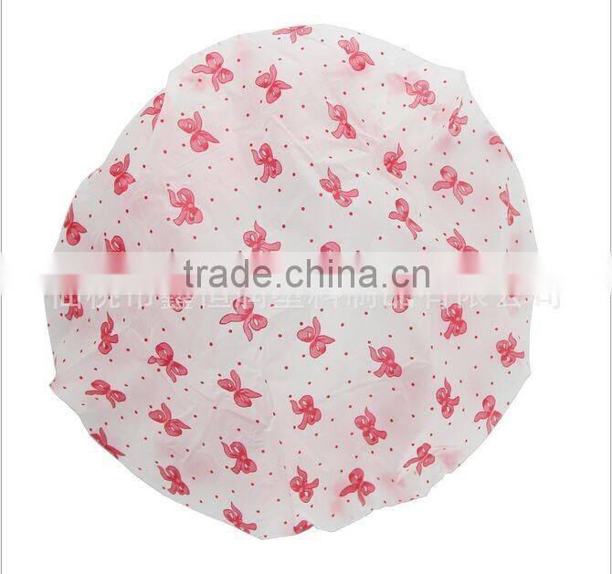 China factory price disposable plastic PE printed soft shower cap