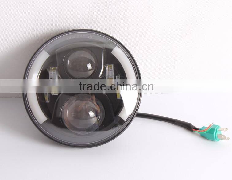 Multifunction off road 7" round led jeep headlight 80W for USA pickup trucks