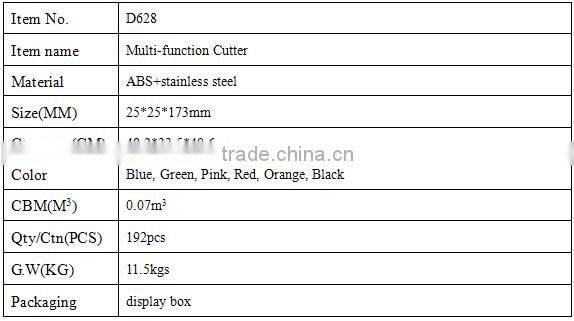 D628 kitchen mixing tool with potato peeler fruit knife plastic kitchen cutting tools kitchen accessory