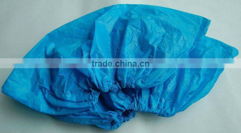Plastic Disposable CPE PE shoe cover elastic shoecover blue