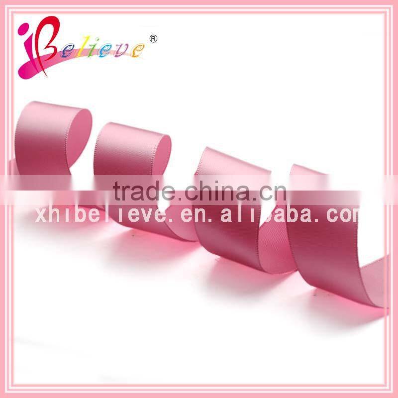 Famous brand high quality polyester satin ribbon ornaments pink ribbon roll
