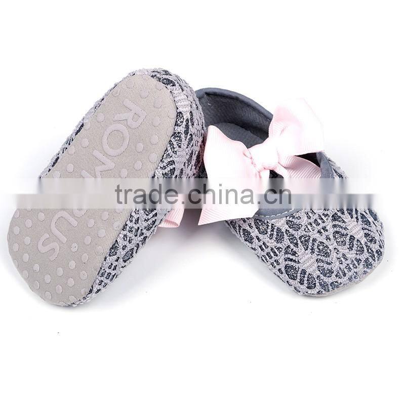 Colorful Casual Leather Shoes Children Infant Baby Girl Shoes Kids Frewalk Shoes With Bowknot