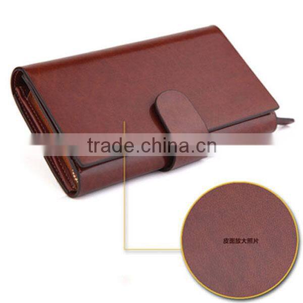 Newest men long hand bag leather purse men's leather wallet