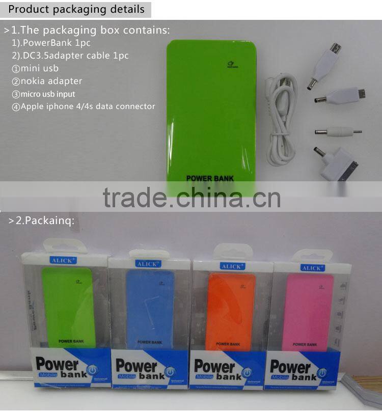 Super slim universal portable rohs power bank 4000mah