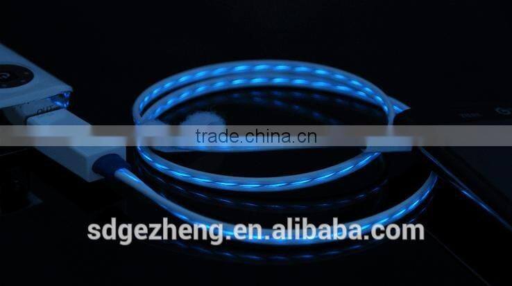 Wholesale el wire earphones with mic flowing light led running light headphones for smartphones in United Kingdom Poland China