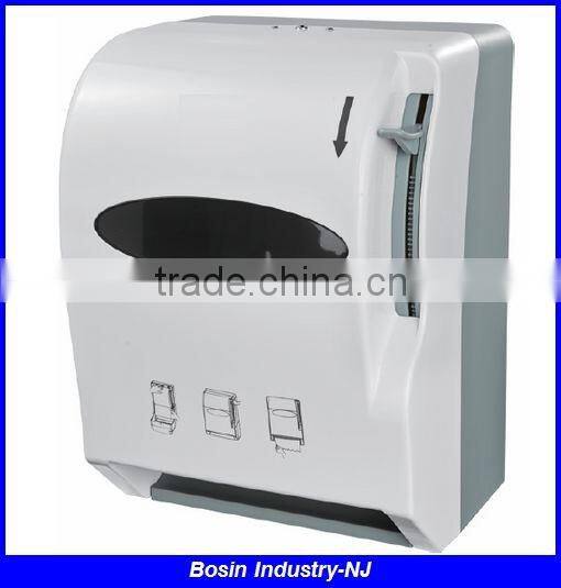 intelligent plastic jumbo roll bathroom auto cut paper dispenser