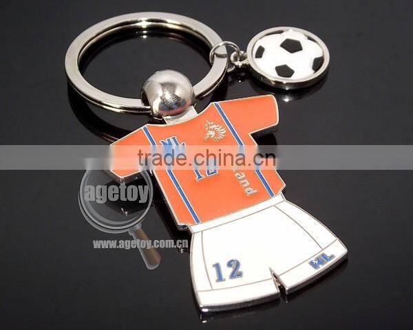 Holland Souvenir Soccer Ball Custom Metal Soccer Jersey Keychain