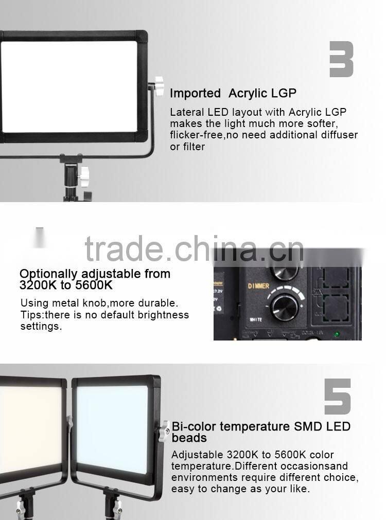 New patent color changeable CRI over 95 Soft light ray square video camera led light for shooting children