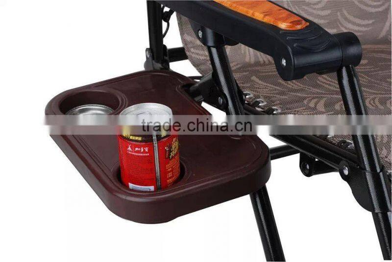 Outdoor portable foldable sun deck chair with armrest