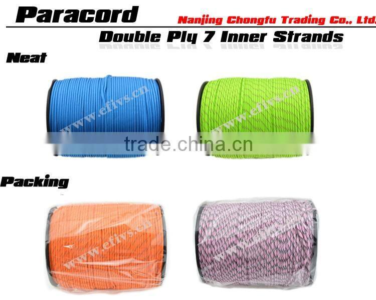 3 reflective tracer & 3 Glow in dark tracer Military Grade 550 Paracord 1000 spool parachute cord