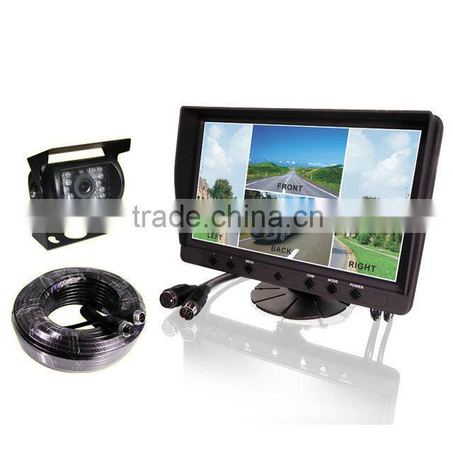 9" stand-alone rear view LCD monitor built-in quad control box