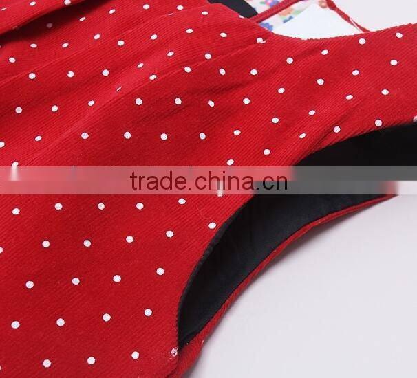 Sweet child fall sleeveless cute animal pattern flannelette vest dress children clothing