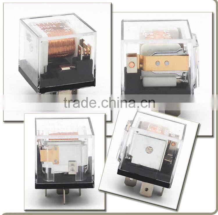Transparent shell auto relay with relay iron blade, 4PIN 60A auto relay