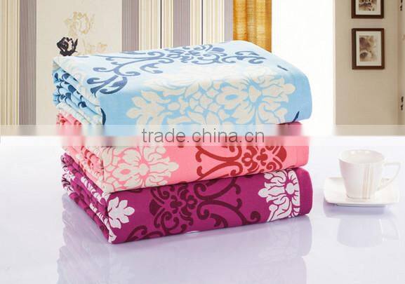 Warm colourful cotton blanket,beautiful jacquard and soft handfeeling towel blanket