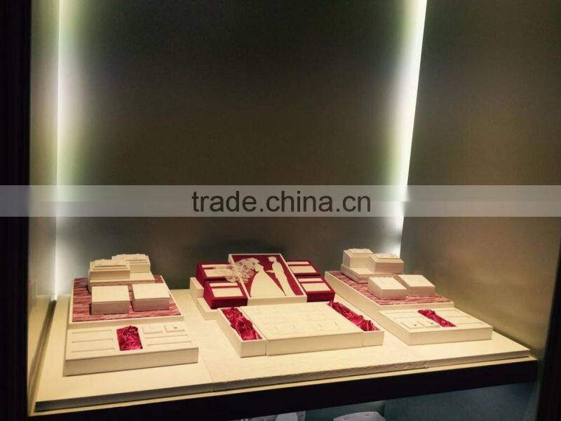 classy blue jewelry counter display high-end jewelry display props for diamonds