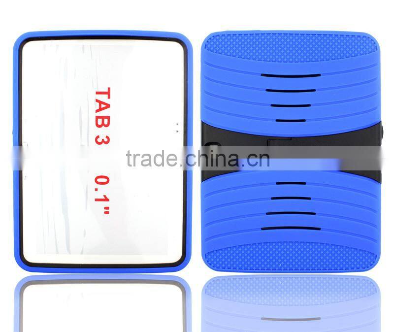 Coutinue Hot selling Heavy Duty Rugged impact case tough hard kickstand silicone rubber Case for Samsung Galaxy Tablet 3 10.1