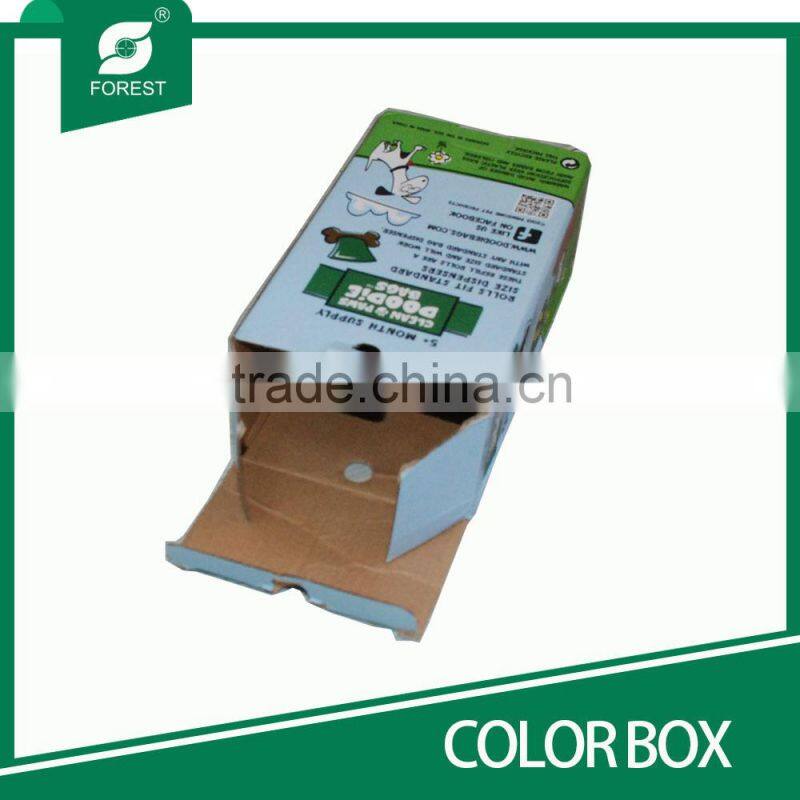 LARGE RECTANGLE SHAPE CORRUGATED COLOR BOXES FOR DOODIE BAGS PACKAGING WITH PANTONE COLORS