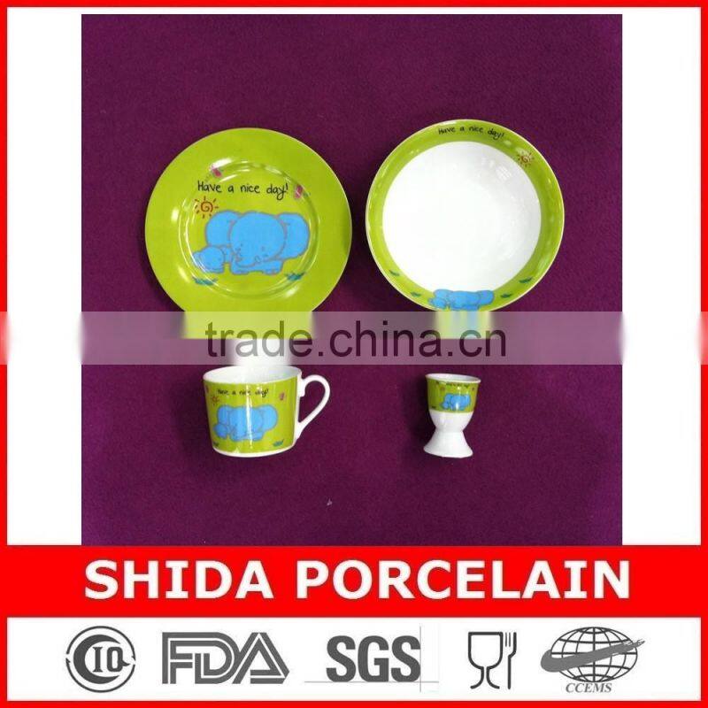 brand new porcelain children breakfast set 4pcs children dinner set