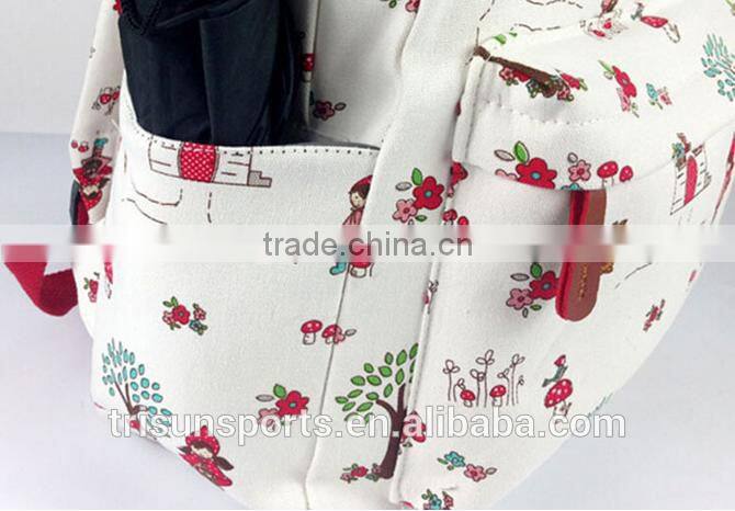 600d school make polyester backpack with cartoon character cute print bag