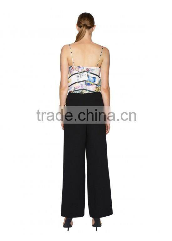 Lady's polyester plain dyed fashion pant