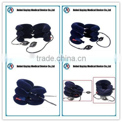china supplier comfortable amd adjustable three layer air inflatable cervical neck traction