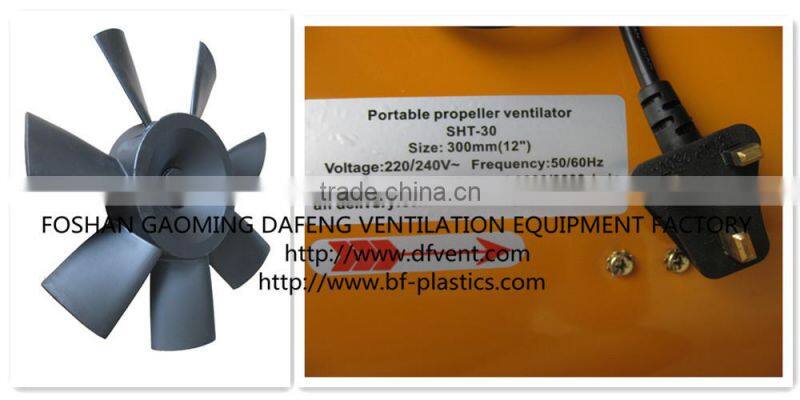 Electric portable exhaust blower fan 12'' 220V/50/60Hz with UK plug