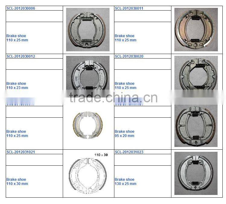 SCL-2012030011 friction material motorcycle brake shoe with top quality