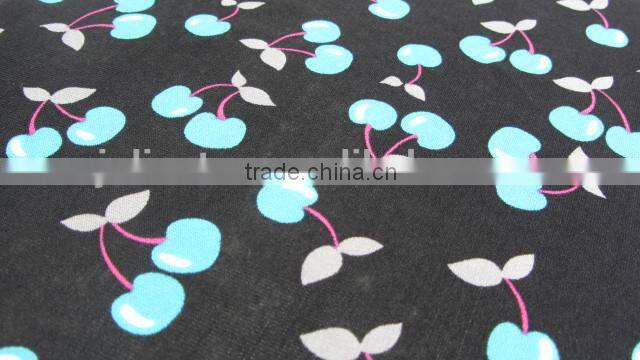 blue cherry mesh Spandex nylon 4070 Elastic silk chiffon floral printed fabric