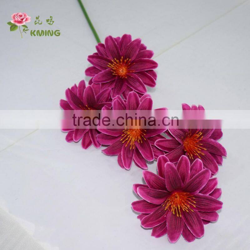 cheap silk fabric dahlia flower 5 heads