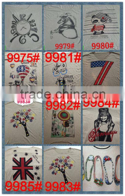 Printing and hot drilling technology of girls overpull sweater 9906#