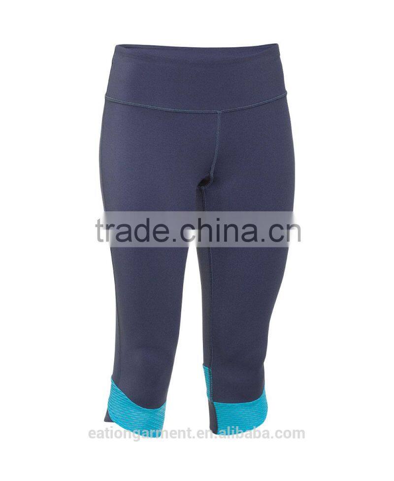 Cheap fitness wear female workout ative shiny fitness Capri pants