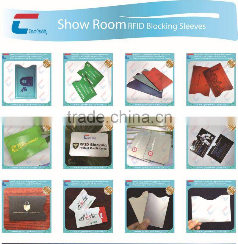 Aluminum foil RFID blocking card sleeve for Credit Card / Passport protector