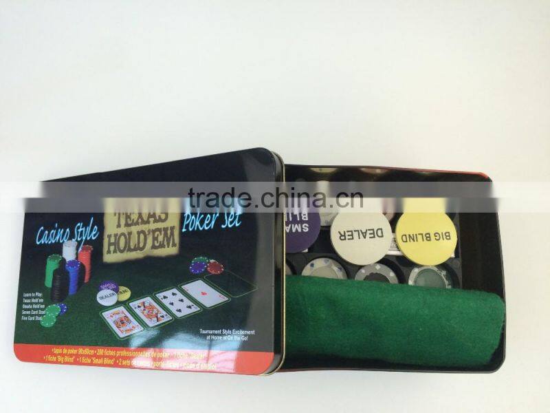 China factory 200pcs poker chips for poker chip set cheap poker chips set in tin case