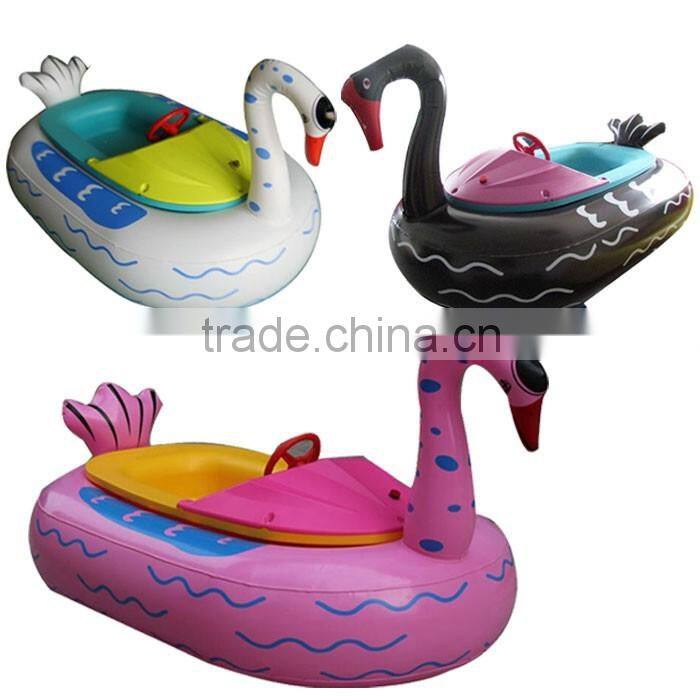 China made adults and kids animal swan electric powered water bumper boat, cheap used inflatable bumper boat for sale