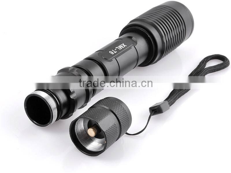 T6 Zoom Flashlight Torch With 18650 Battery Light Set